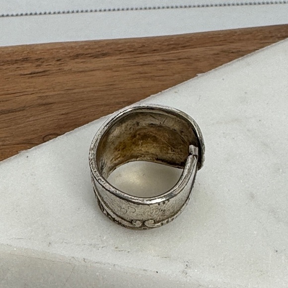 Vintage Gerber Baby Silver Plated Spoon Ring Sz 4.5 Lot D51 - Picture 5 of 11